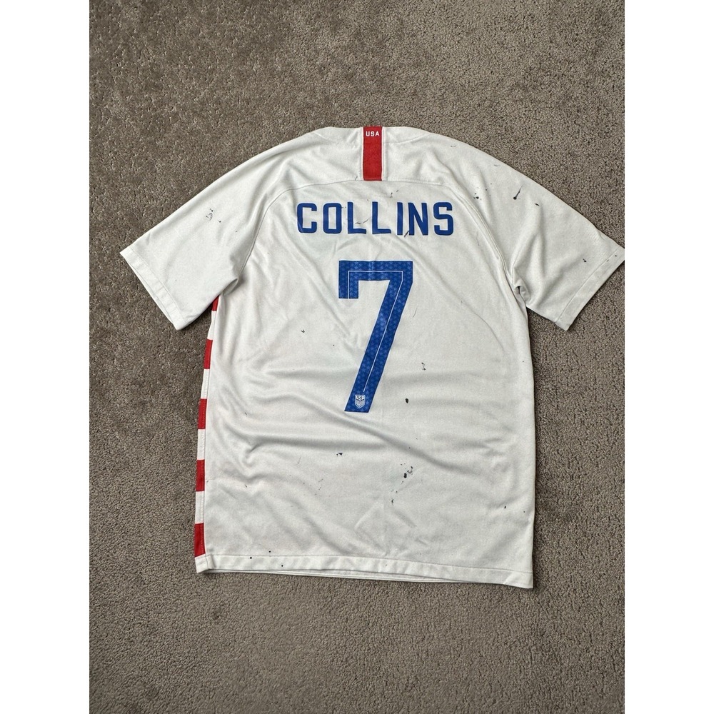 Mens Soccer Jersey Nike x USA 2018 #7 COLLINS Away Football White, Size M